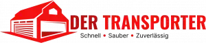 Logo von Der Transporter mit rotem Lagerhaus-Symbol